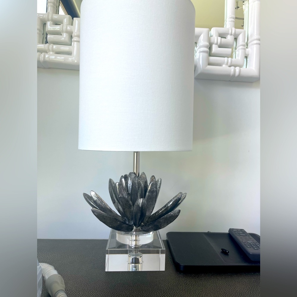 Silver Lotus Table Lamp (2 available)